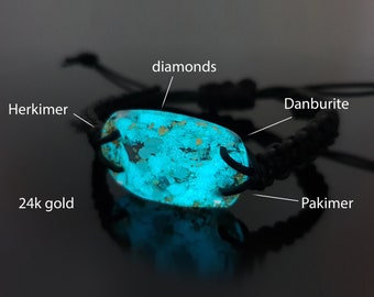 Orgonite orgone bracelet, most powerful spiritual magic amulet charm, high vibrations crystals. Glow in the dark