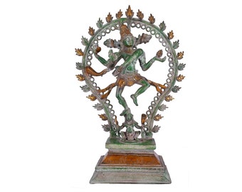 Whitewhale Natraj Brass Statue,Nataraja - King of Dancers Hindu God Shiva for Temple Mandir Home Decor