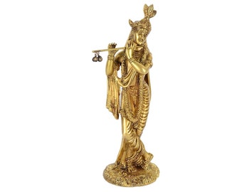 Whitewhale Brass Hindu God Lord Krishna Bhagwan Lord Krishna Idol Statue Murti