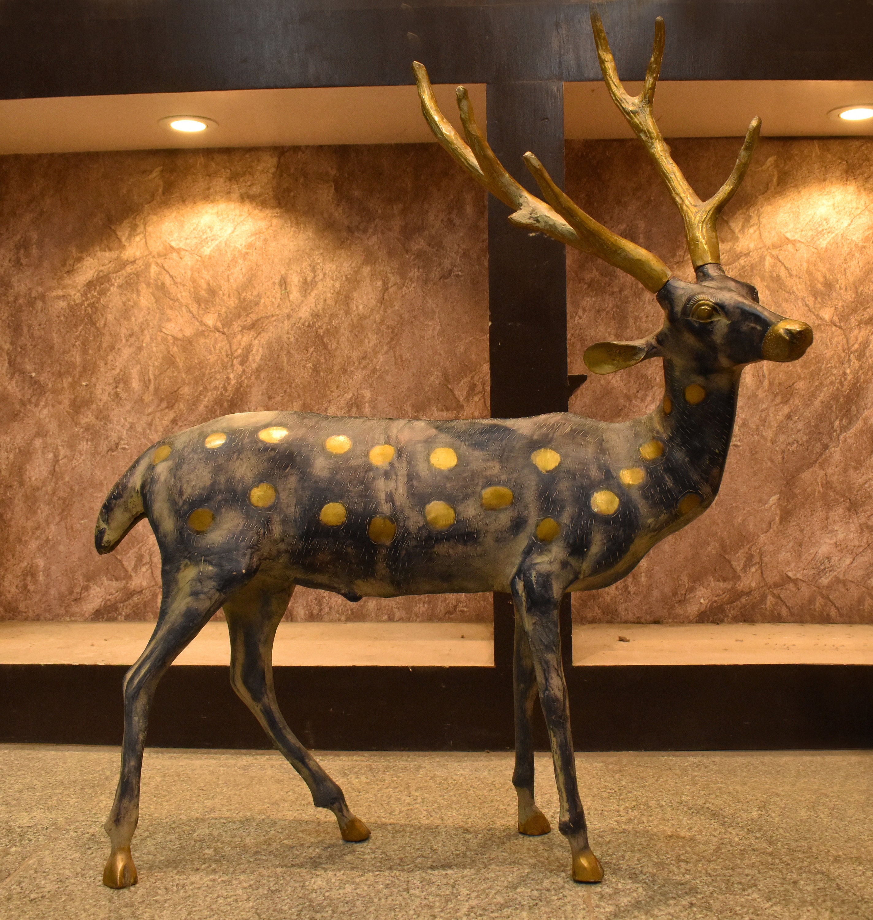 Brass Large Deer Figurines Brass Stag Statue Mid Century Brass Etsy