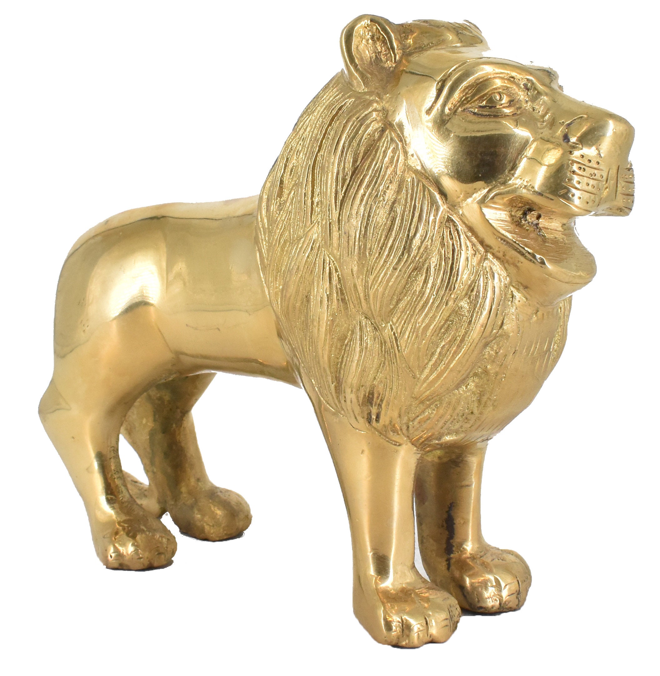 Large Brass Lion Sculpture Figurine Sculpture Art & Collectibles ...
