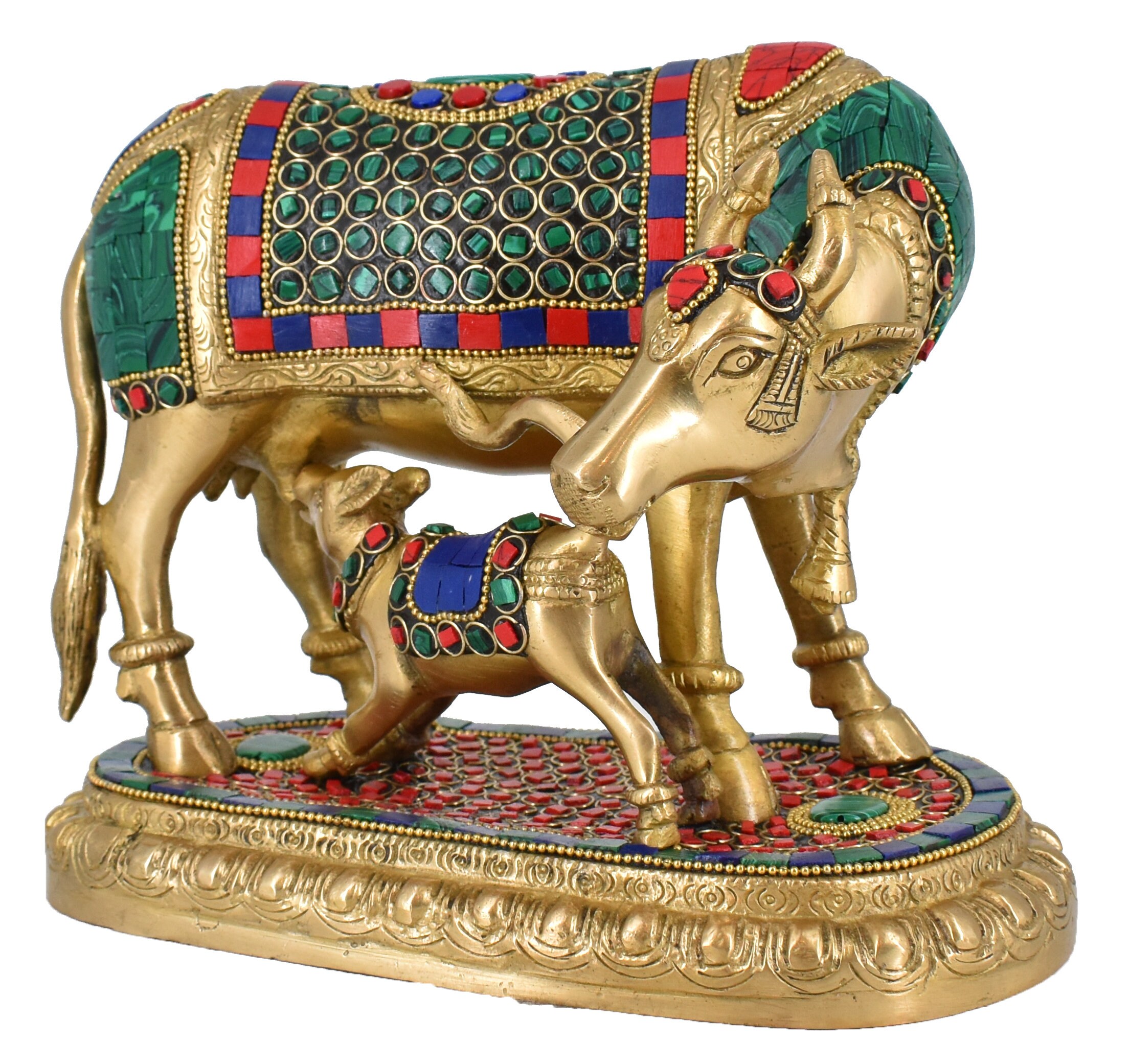 Whitewhale Brass Cow and Calf Idol Showpiece for Home Decor Etsy UK