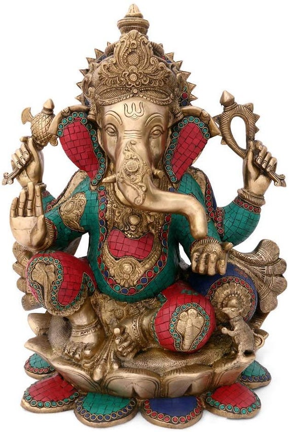 Whitewhale Ganesh Idol Large Ganesha Brass Statue-Hindu | Etsy