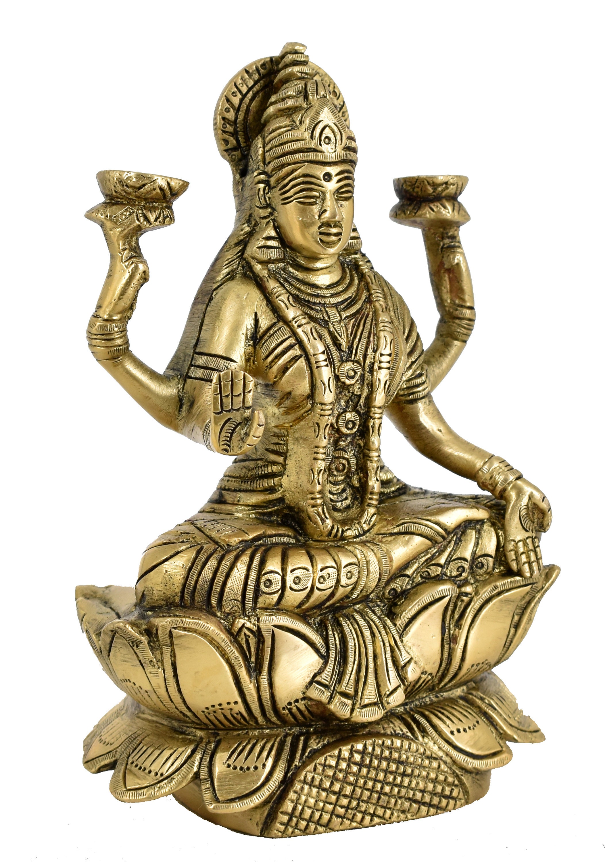 Whitewhale Brass Lakshmi Idol Hindu Lakshmi Goddess Statue | Etsy