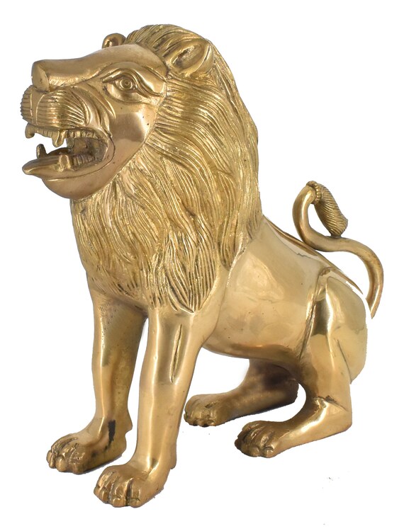 Large Brass Lion Sculpture Figurine Sculpture Art & Collectibles ...