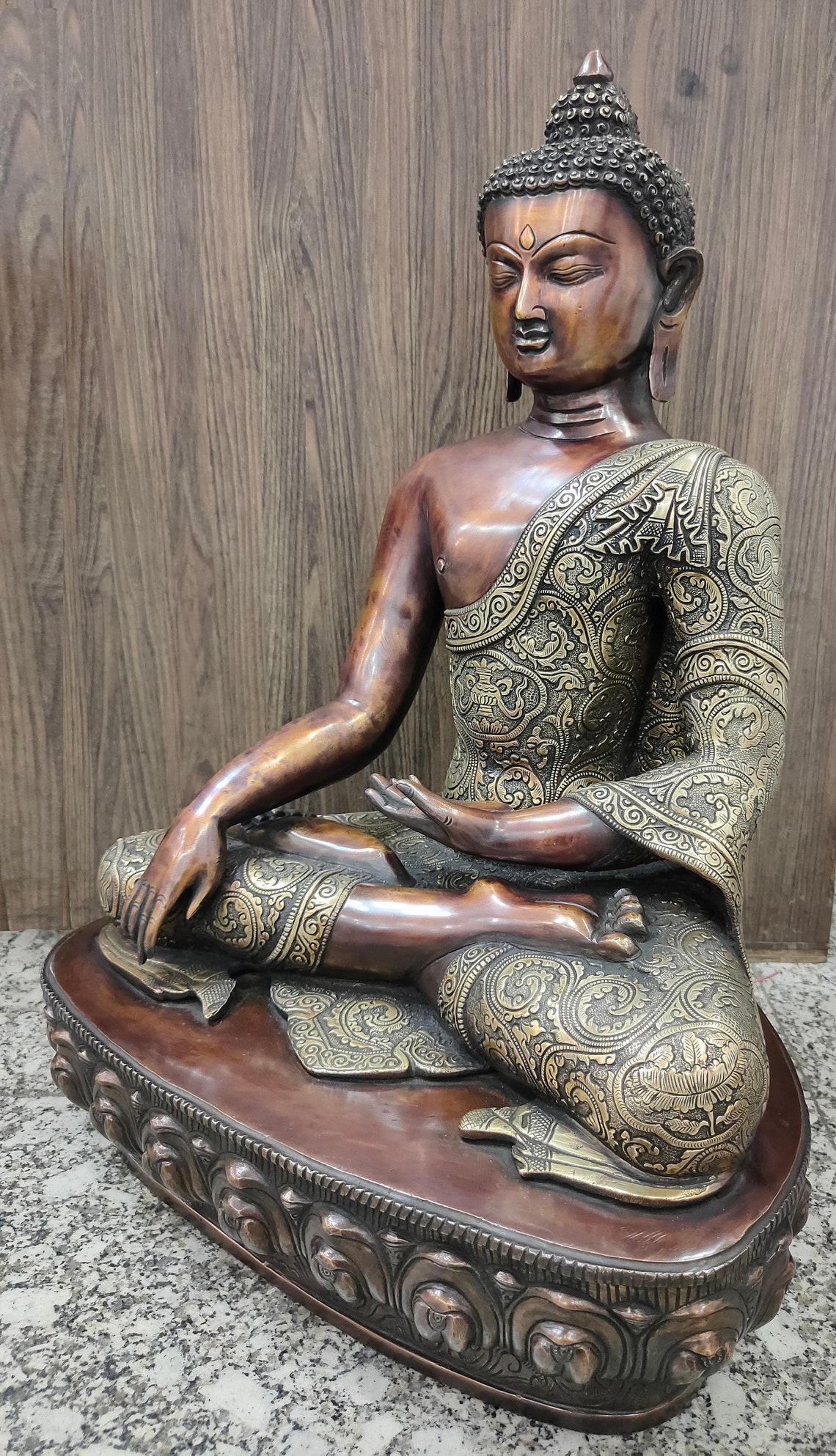 Whitewhale Brass Antique Buddha Idol Metal Sculpture Buddha Etsy