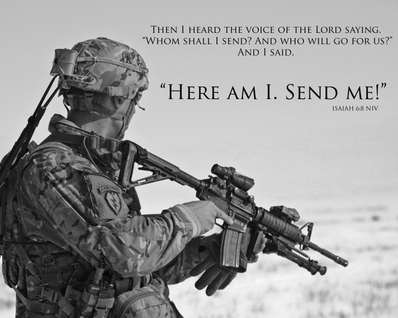 US Army Soldier With Bible Verse of Isaiah 6:8. Digital - Etsy