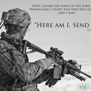 US Army Soldier with Bible Verse of Isaiah 6:8. Digital Print/JPG File/Inspirational Art/Motivational Art/Christian Art image 2