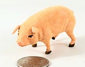 Flocked Miniature Pig Figurine (Broken Leg Ear) East Germany 50s 60s Vintage Outlet Store