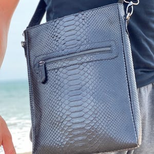 Python Leather Bag - Exotic Leather Men Bag - MagicBaliPython