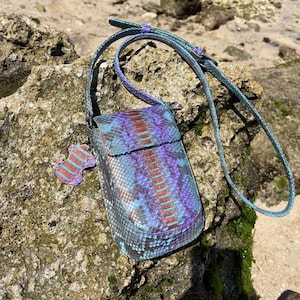 Bolso de piel de pitón para teléfono - Cartera de piel para teléfono - Bolso para teléfono - MagicBaliPython