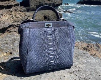 Python Leather Woman Bag - Real Python Bag - Snake skin Woman Purse - Devi Bag - MagicBaliPython