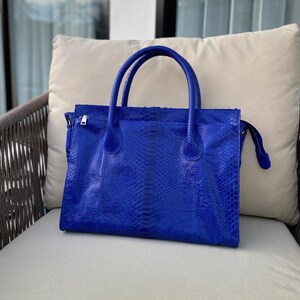 Python Leather Tote Bag - Real Snakeskin Bag - Daily Woman Bag - Gloria Soft Bag - MagicBaliPython
