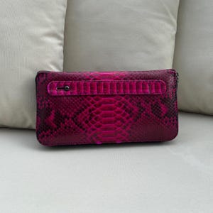 Python Leather Wallet - Genuine Python Leather Woman Wallet - Snake skin wallet - Wallet 2 Zipper - MagicBaliPython