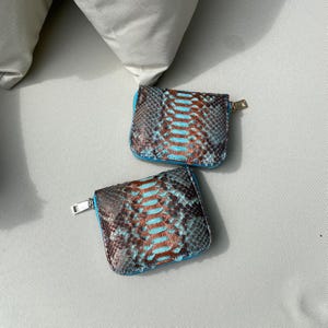 MagicBaliPython - Monedero Mini Piel de Serpiente - Monedero Mujer - Monedero