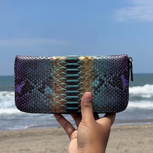 Cartera de piel de pitón - Cartera de piel exótica - Cartera para mujer - Cartera estándar - MagicBaliPython