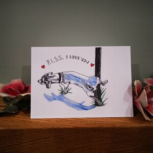 Dackel Hund Karte - lustige Wurst Hund Karte - Valentinstag Hund Karte - Notecard - Jahrestags-Karte