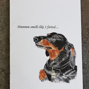 Dackel-Karte - Doxie - Wurst Hund - Furz-Karte - lustige Karte