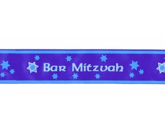Bar Mitzvah Ribbon, 10 yard roll, 7/8" satin