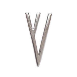 Hebrew Letter Shin for Mezuzah, Modern Design, Silver