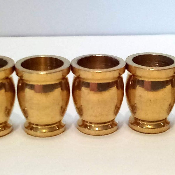 Menorah Candle Cups, Brass, set of 9, all one size