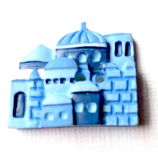 Jerusalem Button in Blue