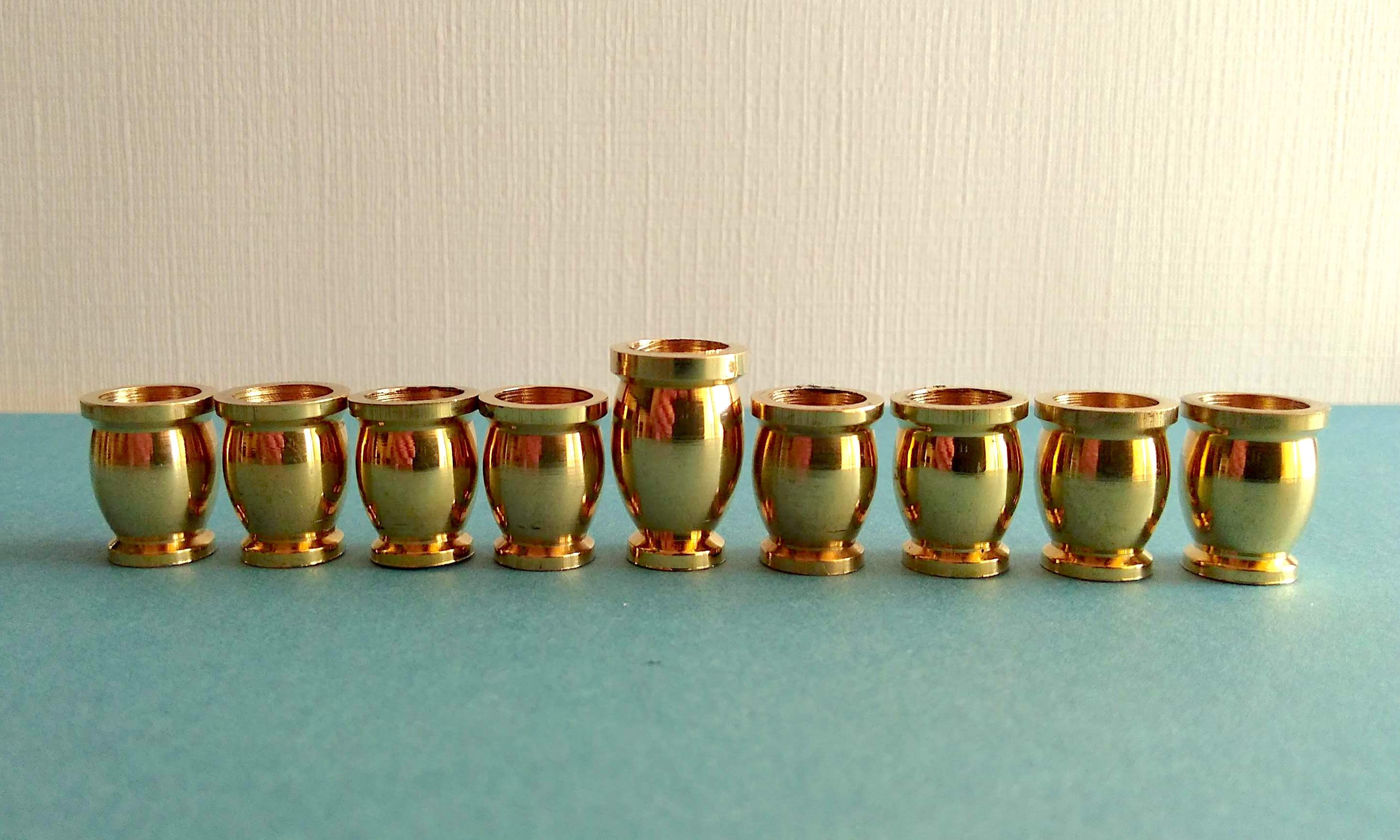 Set of 9 Brass Hanukkah Candle Cups with a Taller Shamash Etsy