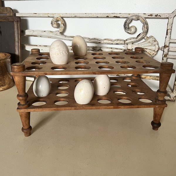 Antique Wooden Egg Holder - Etsy
