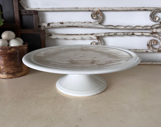 Antique Stained Ironstone Cake Stand Ceramic Cake Stand Ironstone