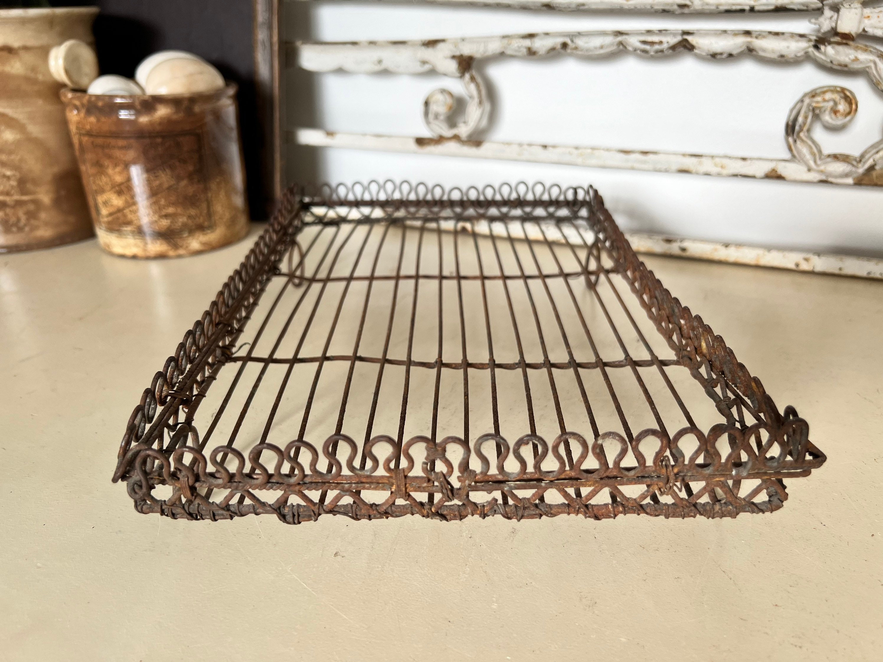 Antique Rectangular Wirework Cooling Rack Antique Wire Rack Etsy