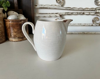 Small antique stained white ironstone pitcher Societe Ceramique Maestricht - Dutch Ironstone jug - Ceramic jug - ironstone jug