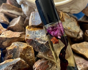 Liminal Space Anointing Oil & Black Tourmaline for Ancestral Work, Divination for your magickal journey.