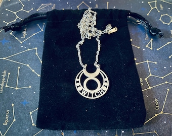 Triple Goddess Witch Necklace made of stainless steel- 18 inch chain