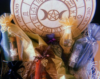 Elemental Witchcraft Kit: Anointing Oils, Incense, Crystals, Candles