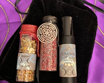 Ancestors Witchcraft Divination Set: Ritual Oil, Incense, Hekate Sand