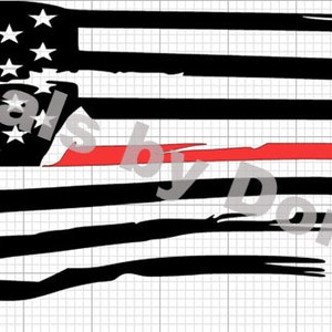 Thin Red Line American Flag Golf Cart Decals - Club Car Clubcar EZGO Yamaha Golfcart