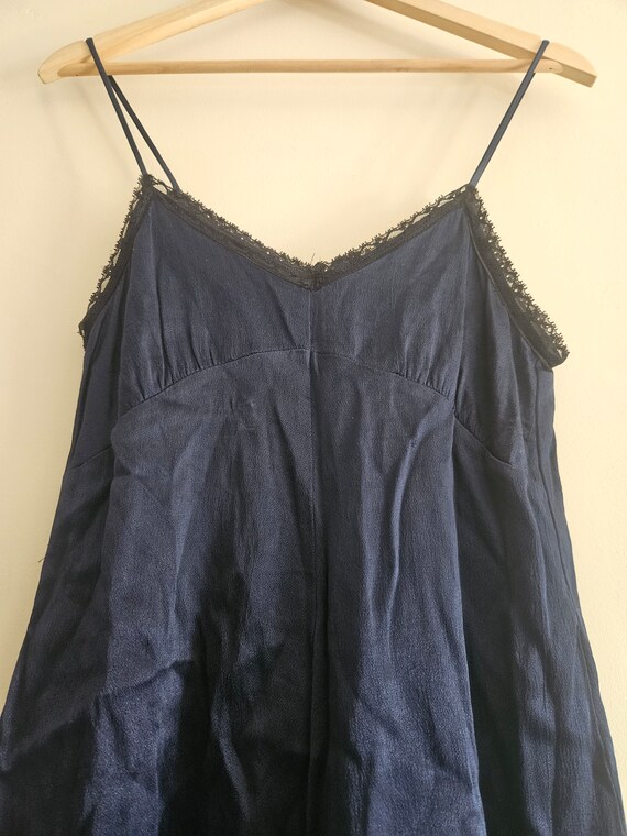 Vintage Topshop blue satin and lace jumpsuit romp… - image 5
