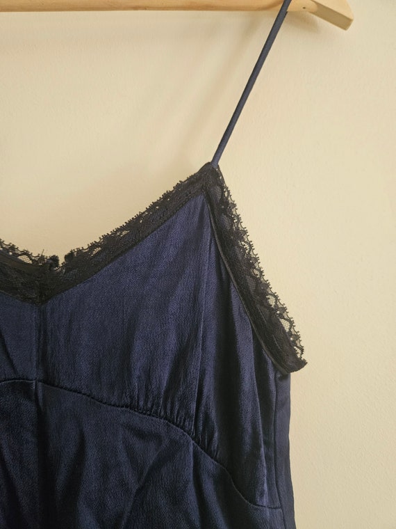 Vintage Topshop blue satin and lace jumpsuit romp… - image 2