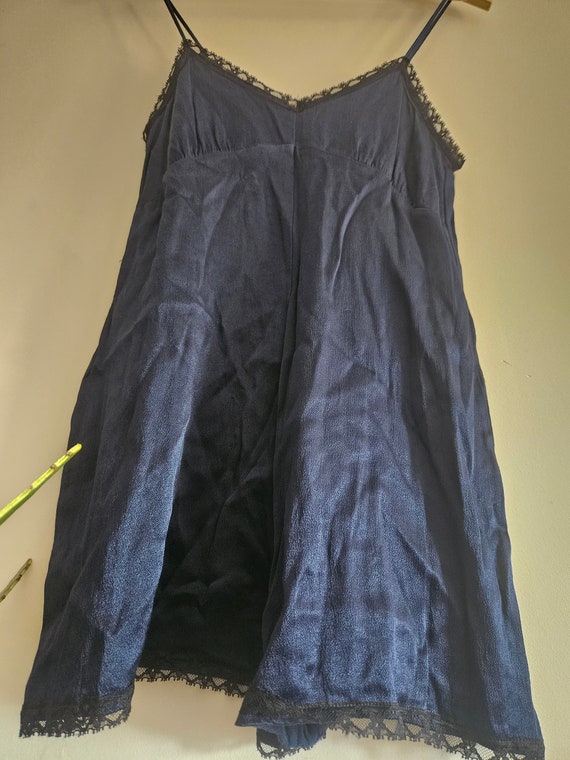 Vintage Topshop blue satin and lace jumpsuit romp… - image 7