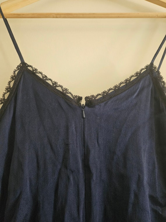 Vintage Topshop blue satin and lace jumpsuit romp… - image 6