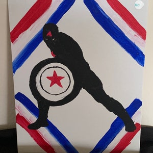 Marvel&#39;s Captain America Silhouette Painting