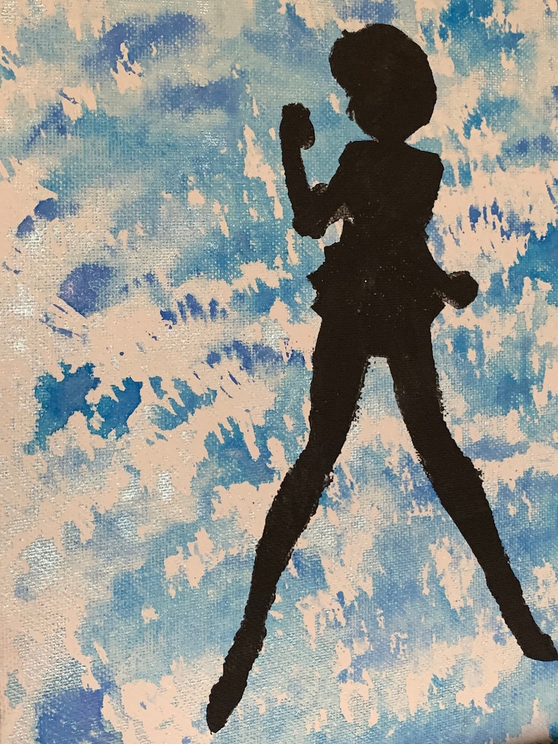 Sailor Mercury Silhouette Painting - Etsy
