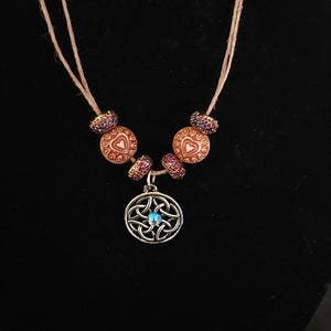 Celtic Knot with Blue Swarovski Crystal Necklace