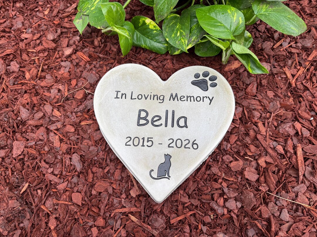 Personalized Pet Memorial Stone – Custom Engraved Cat Memorial Garden ...