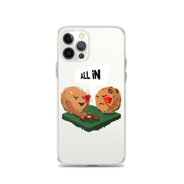 All In Chocolate Chip Cookie iPhone Case Gift - Poker Player Tough Phone Protection - 7, 8, Plus, SE, X, XS, XR, 11, 12, Mini, Pro, Pro Max