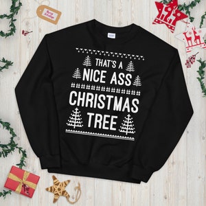 Eso es un lindo árbol de Navidad feo suéter de Navidad - divertido abstracto Feliz Navidad Ropa - Diversión única vacaciones de manga larga sudadera regalo