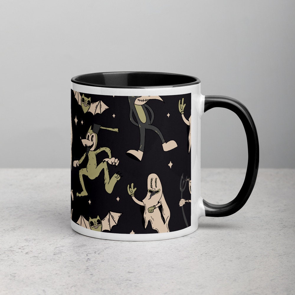Spooky Halloween Themed Colored Coffee Cup Ghosts Mug | Etsy
