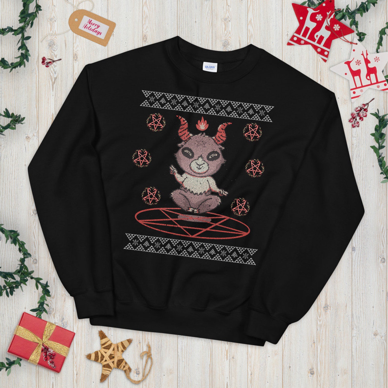 Cute Sweet Baby Baphomet Ugly Christmas Sweater Gift Funny - Etsy UK