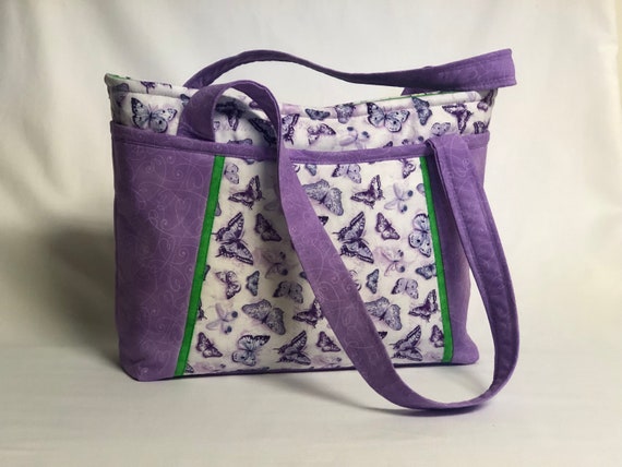 purple butterfly purse