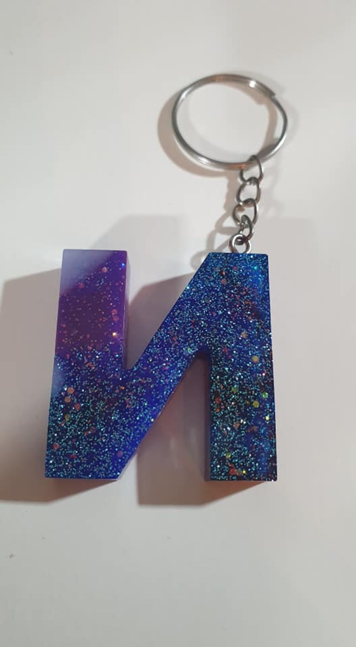 Galaxy Keychain // Letter N // Selfmade Etsy